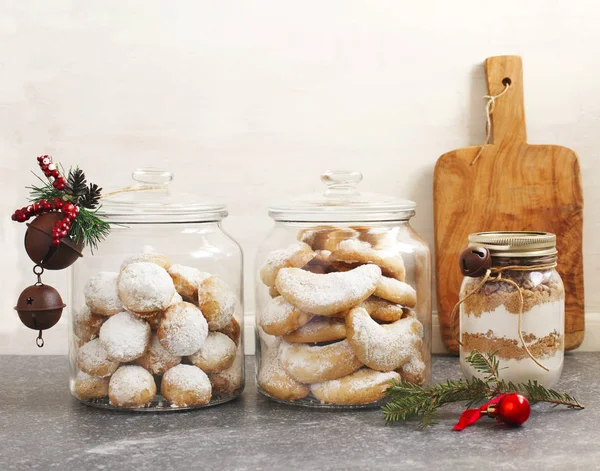 Vánoční Cukroví Mexická Svatba Soubory Cookies Mandlové Srpek Holiday Dezert — Stock fotografie