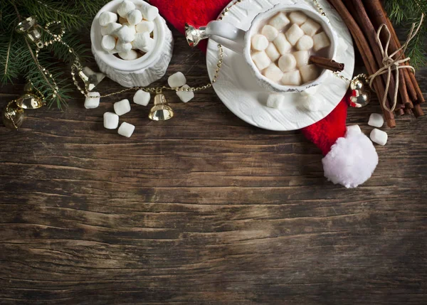 Κούπα Γεμάτη Ζεστή Σοκολάτα Και Marshmallows — Φωτογραφία Αρχείου
