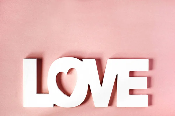 Word Love Pink Background Copy Space — Stockfoto