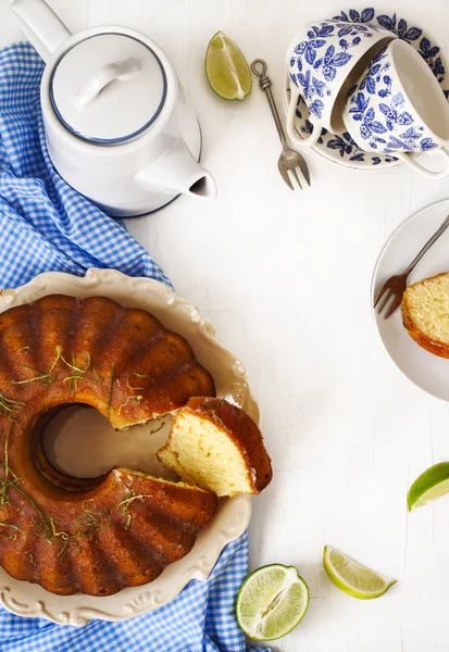 Homemade Citrus Yogurt Cake Icing Top View — Stock Photo, Image