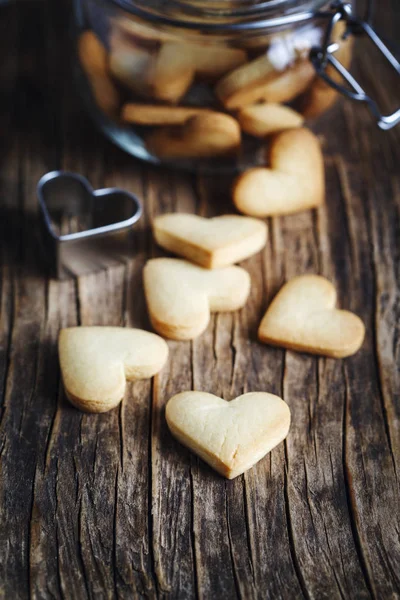 Sušenky Tvaru Srdce Valentýna — Stock fotografie
