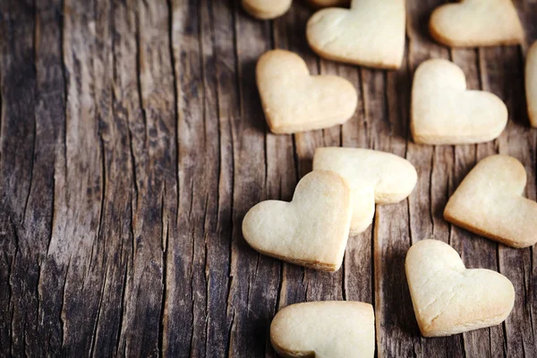 Cookies Forma Coração Para Dia Dos Namorados Espaço Cópia — Fotografia de Stock