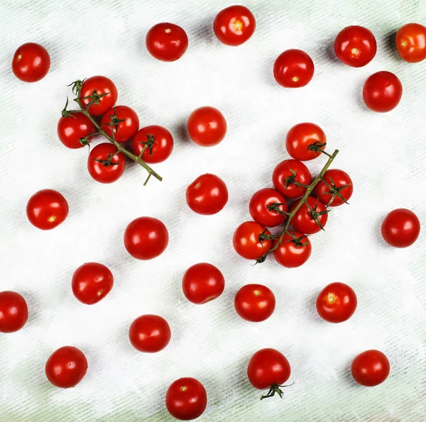 浅绿色背景的新鲜番茄 — 图库照片