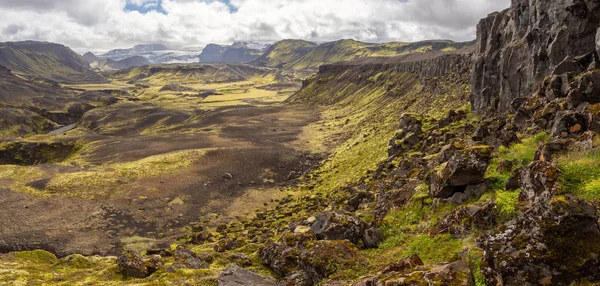 Rocky volcanic nature landscape of Landmannalaugar in Iceland on Laugavegur trek — Stock Photo, Image