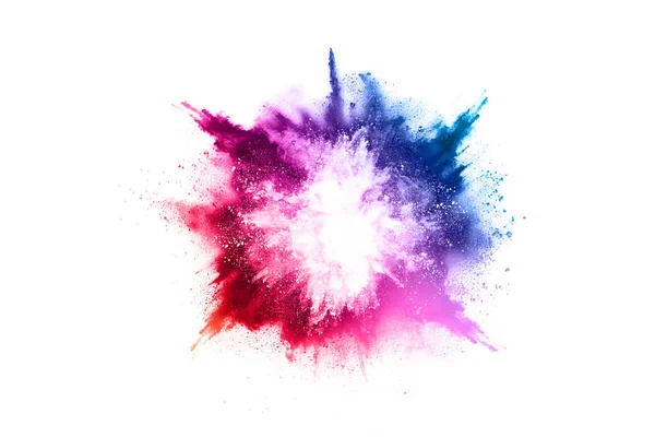 Abstract Powder Splatted Background Colorful Powder Explosion White Background Colored — Stock Photo, Image