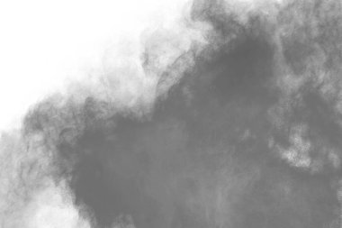 Siyah arka planda beyaz toz patlaması. Renkli bulut. Renkli toz patlar. Boya Holi.