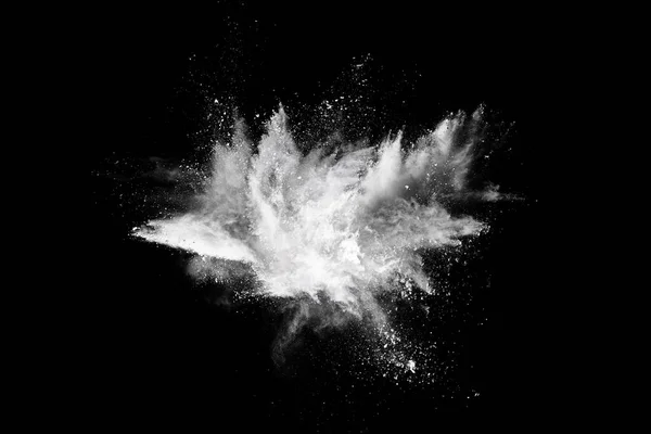 White Powder Explosion Black Background Colored Cloud Colorful Dust Explode — Stock Photo, Image