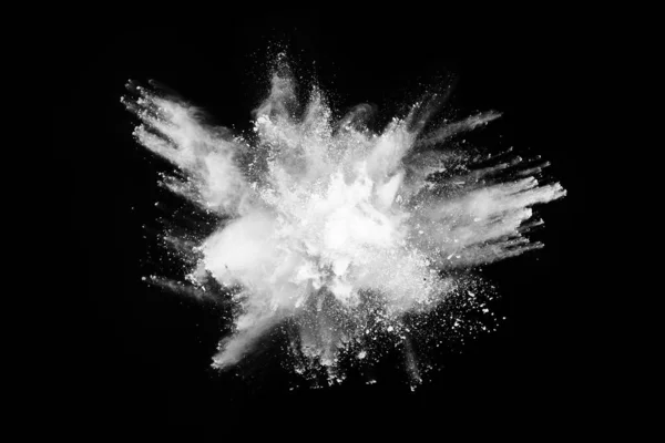 White Powder Explosion Black Background Colored Cloud Colorful Dust Explode — Stock Photo, Image