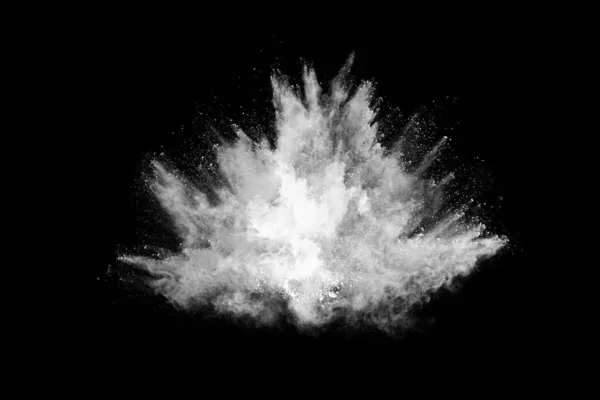 Explosão Branco Fundo Preto Nuvem Colorida Poeira Colorida Explode Pintura — Fotografia de Stock