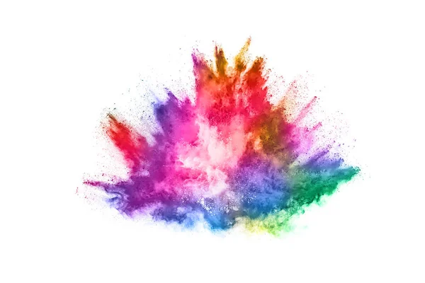 Abstract Powder Splatted Background Colorful Powder Explosion White Background Colored — Stock Photo, Image