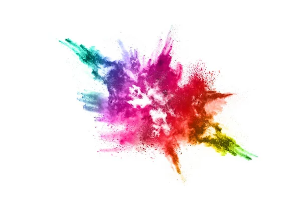 Abstract Powder Splatted Background Colorful Powder Explosion White Background Colored — Stock Photo, Image