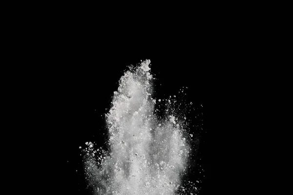 黒の背景に白い粉爆発 雲の色 カラフルな塵が爆発する ペイント — ストック写真