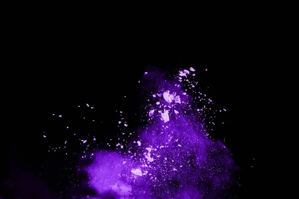 Πορφυρή Έκρηξη Σκόνης Μαύρο Φόντο Χρωματιστό Σύννεφο Πολύχρωμη Σκόνη Εκραγεί — Φωτογραφία Αρχείου