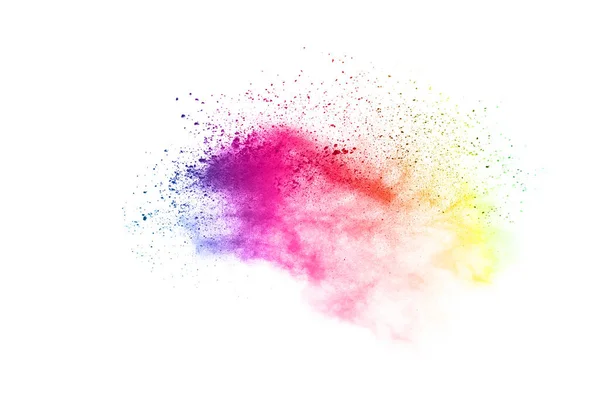 Abstract Powder Splatted Background Colorful Powder Explosion White Background Colored — Stock Photo, Image