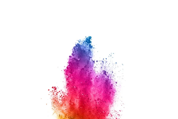 Abstract Powder Splatted Background Colorful Powder Explosion White Background Colored — Stock Photo, Image