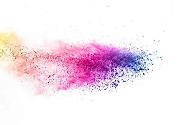 Абстрактный Порошок Брызг Фона Красочный Взрыв Порошка Белом Фоне Цветное — стоковое фото