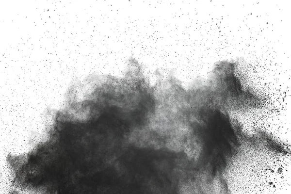 Partiklar Träkol Vit Bakgrund Abstrakt Pulver Svett Vit Bakgrund Frysa — Stockfoto