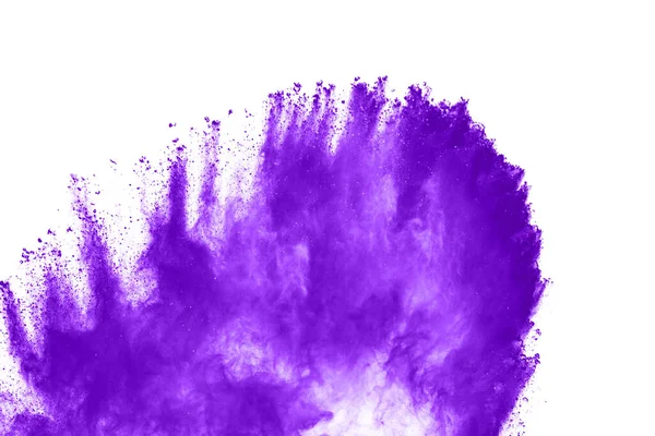 Explosion Poudre Violette Sur Fond Blanc Nuage Coloré Poussière Colorée — Photo