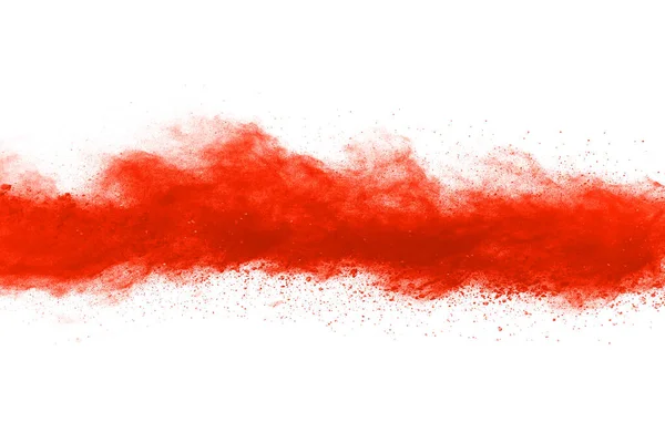 Congelar Movimento Vermelho Explodindo Isolado Fundo Branco Design Abstrato Nuvem — Fotografia de Stock