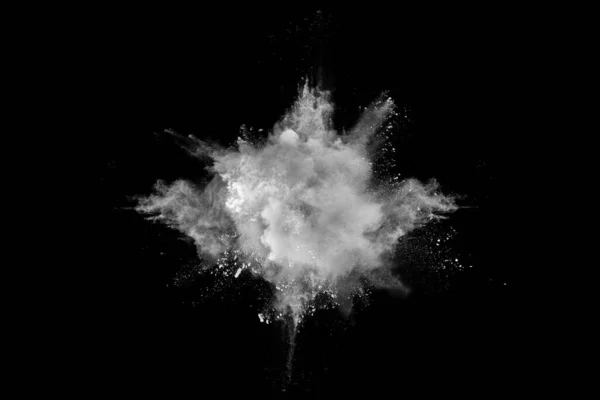 White Powder Explosion Black Background Colored Cloud Colorful Dust Explode — Stock Photo, Image