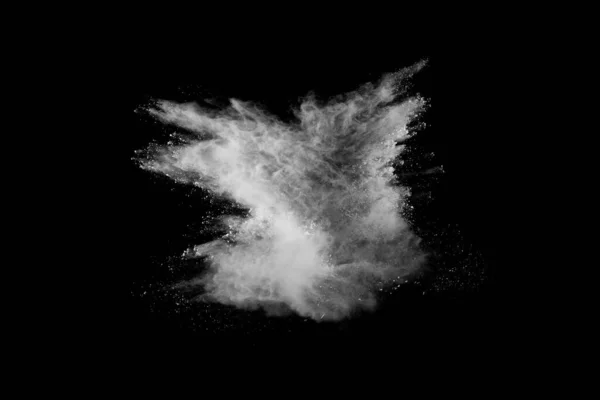 White Powder Explosion Black Background Colored Cloud Colorful Dust Explode — Stock Photo, Image