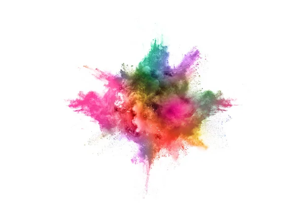 Abstract Powder Splatted Background Colorful Powder Explosion White Background Colored — Stock Photo, Image