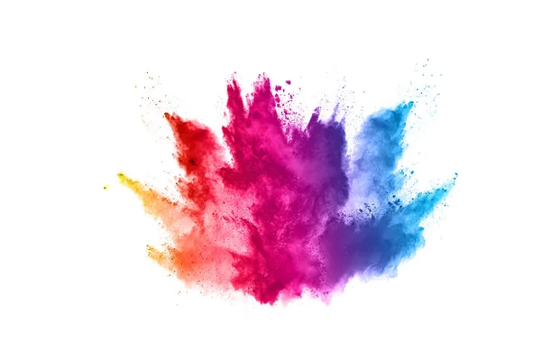 Abstract Powder Splatted Background Colorful Powder Explosion White Background Colored — Stock Photo, Image