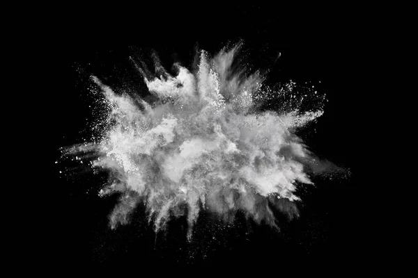 White Powder Explosion Black Background Colored Cloud Colorful Dust Explode — Stock Photo, Image