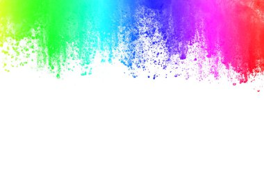 Beyaz arka planda mavi renkli toz patlaması. Renkli bulut. Renkli toz patlar. Boya Holi.