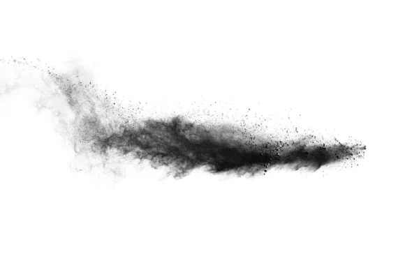 Kullpartikler Hvit Bakgrunn Abstrakt Pulver Sprutet Hvit Bakgrunn Frys Bevegelsen – stockfoto