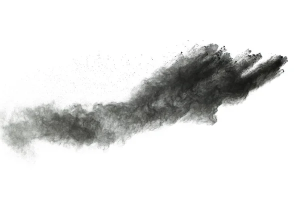 Particles Charcoal White Background Abstract Powder Splatted White Background Freeze — Stock Photo, Image