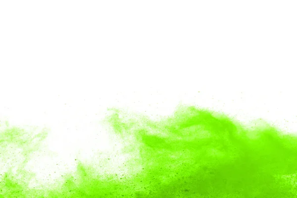 Вибух Зеленого Пороху Ізольовано Білому Тлі — стокове фото
