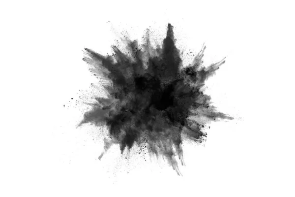 Particles Charcoal White Background Abstract Powder Splatted White Background Freeze — Stock Photo, Image