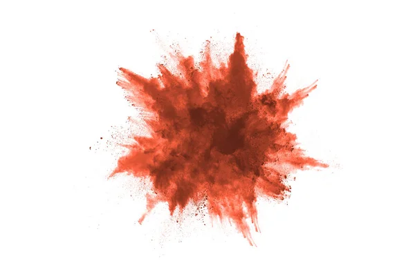 Взрыв Порошка Коричневого Цвета Белом Фоне Цветное Облако Разноцветная Пыль — стоковое фото