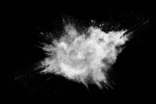 Explosión Polvo Blanco Sobre Fondo Negro Nube Colores Polvo Colorido — Foto de Stock