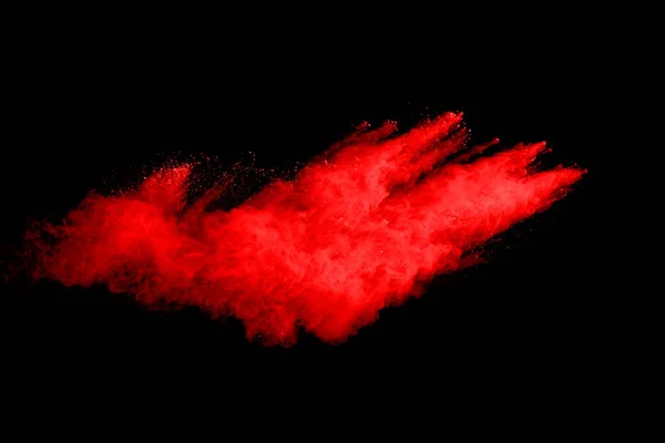 Explosion Abstraite Poudre Rouge Sur Fond Noir Poudre Rouge Abstraite — Photo