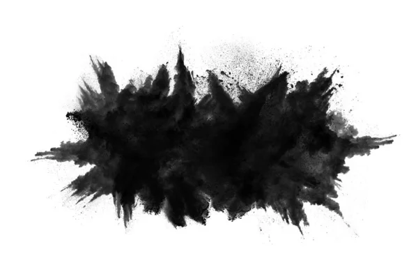 Particles Charcoal White Background Abstract Powder Splatted White Background Freeze — Stock Photo, Image