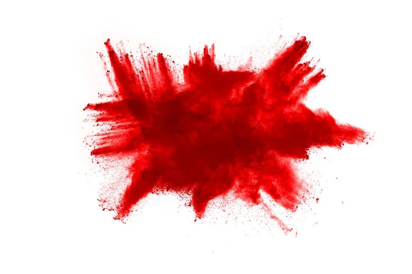 Congelar Movimento Vermelho Explodindo Isolado Fundo Branco Design Abstrato Nuvem — Fotografia de Stock