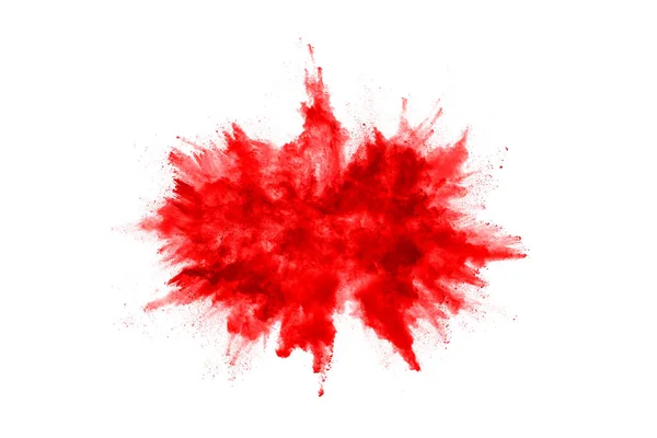 Bevriezen Beweging Van Rood Poeder Exploderen Geïsoleerd Witte Achtergrond Abstract — Stockfoto