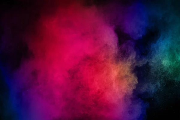 Abstract Colored Dust Explosion Black Background Abstract Powder Splatted Background — Stock Photo, Image