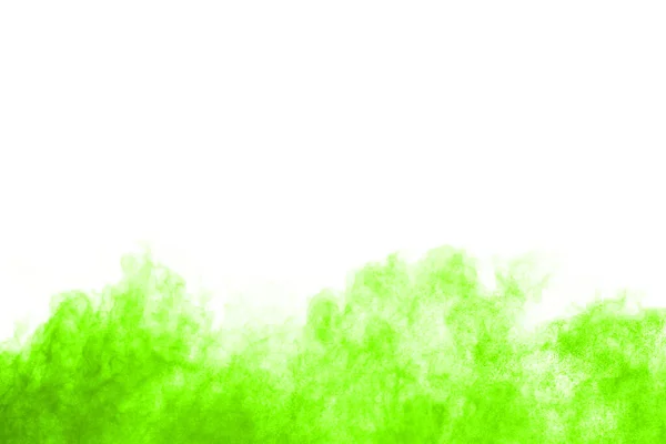 Green Powder Explosion Isolated White Background — Stock Photo, Image