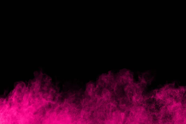 Siyah Arka Planda Pembe Toz Patlaması Renkli Bulut Renkli Toz — Stok fotoğraf