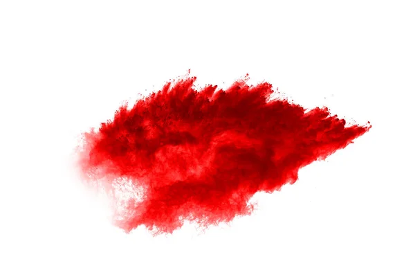 Congelar Movimento Vermelho Explodindo Isolado Fundo Branco Design Abstrato Nuvem — Fotografia de Stock