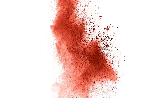 Explosión Polvo Color Marrón Sobre Fondo Blanco Nube Colores Polvo — Foto de Stock