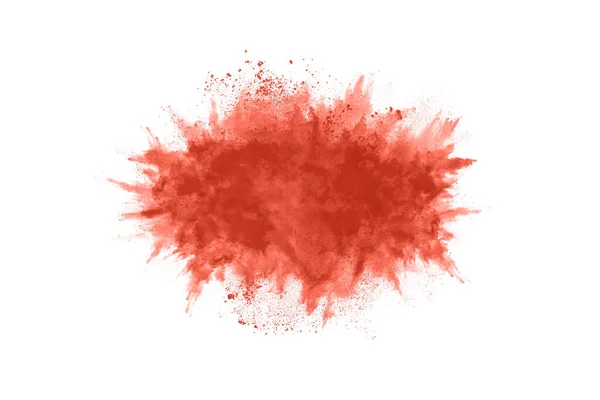 Living Coral Color Powder Explosion White Background Colored Cloud Colorful — Stock Photo, Image