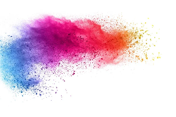 Abstract Powder Splatted Background Colorful Powder Explosion White Background Colored — Stock Photo, Image