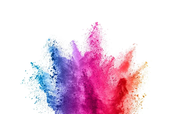 Abstract Powder Splatted Background Colorful Powder Explosion White Background Colored — Stock Photo, Image