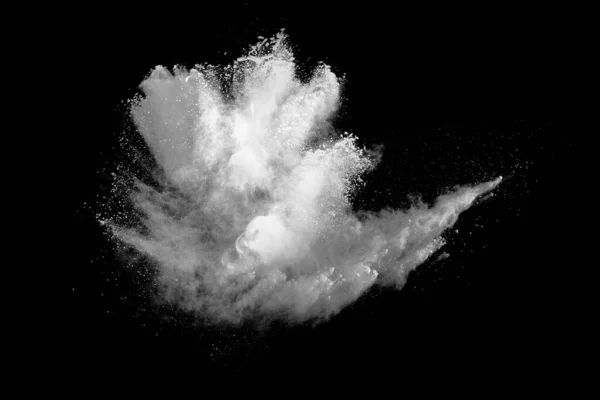 White Powder Explosion Black Background Colored Cloud Colorful Dust Explode — Stock Photo, Image