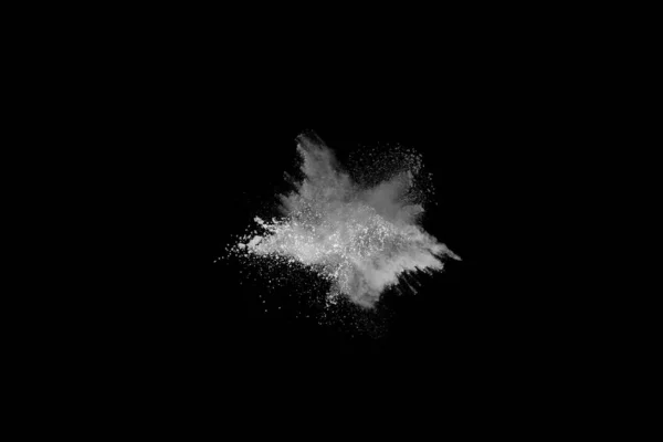 Έκρηξη Λευκής Σκόνης Μαύρο Φόντο Χρωματιστό Σύννεφο Πολύχρωμη Σκόνη Εκραγεί — Φωτογραφία Αρχείου