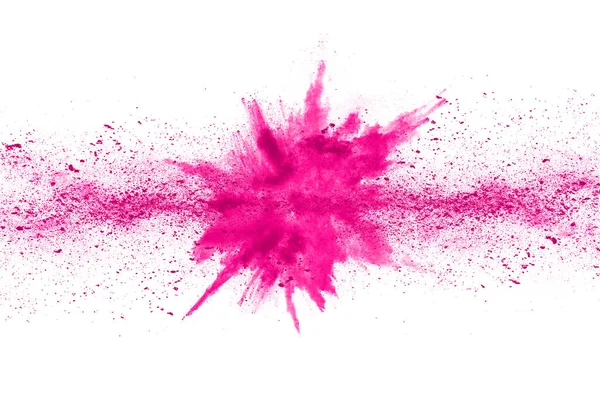 Astratto Rosa Polvere Splatted Sfondo Freeze Movimento Colore Polvere Esplodendo — Foto Stock